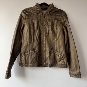 Ruff Hewn Metallic Bronze Bomber-Style Jacket
